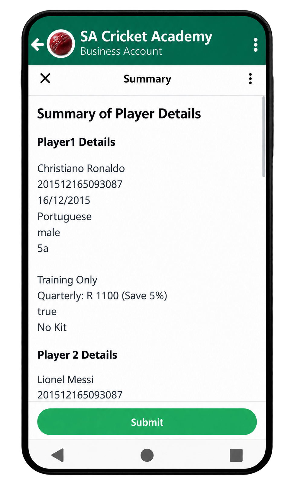 Let customers confirm their details in the Whapp platform