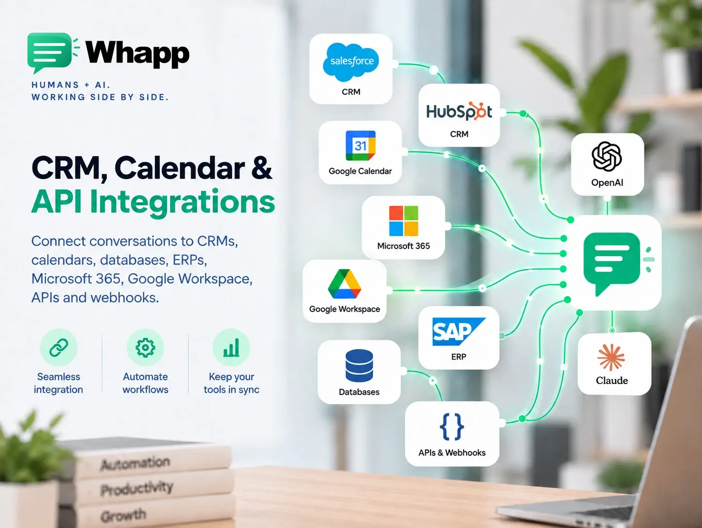 CRM, Calendar & API Integrations in the Whapp platform