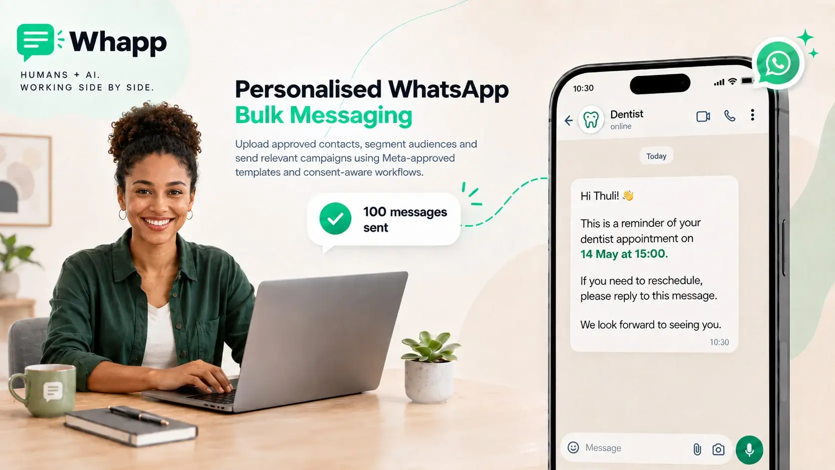 Personalised WhatsApp Bulk Messaging in the Whapp platform